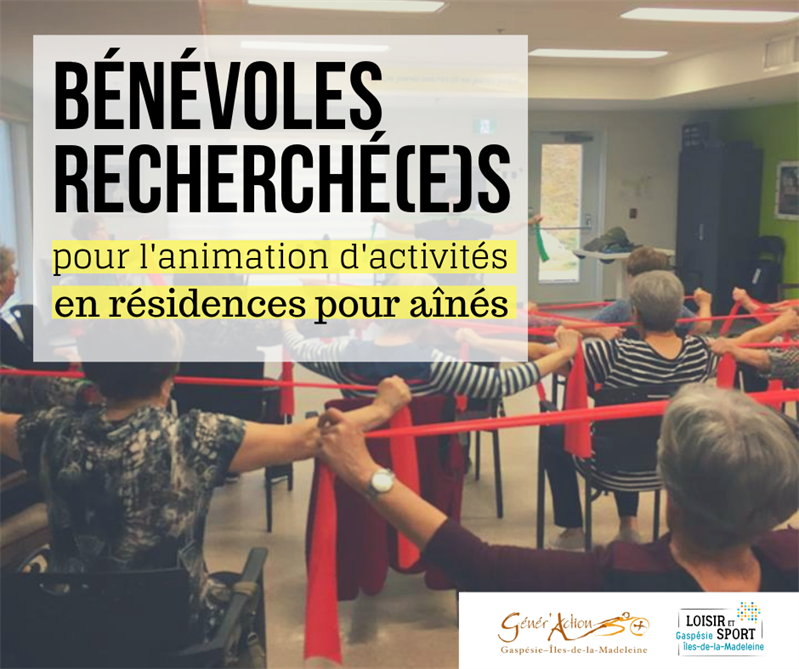 Bénévoles recherché(e)s pour animer des activités en résidences pour aînés